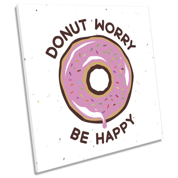 Happy Larry Donut Worry Be Happy Picture CANVAS WALL ART Print Square